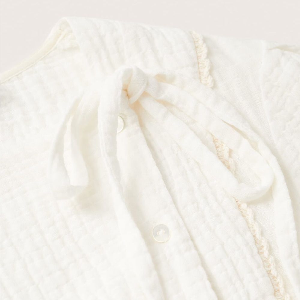 Mango Textured Crinkled Dress Cotton New - Picture 2 of 7